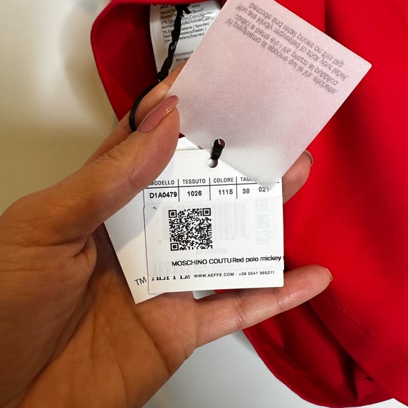 NWT MOSCHINO couture 4 xs red polo mini dress cotton elastic short sleeve - Picture 6 of 8